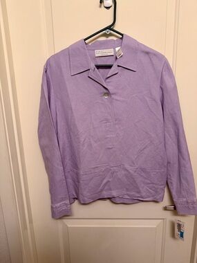 First Issue Lavender Button-Front Blazer Jacket